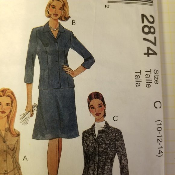 ✅2874 McCalls Misses Shirt Jacket Pants Bias Skirt - Picture 3 of 6